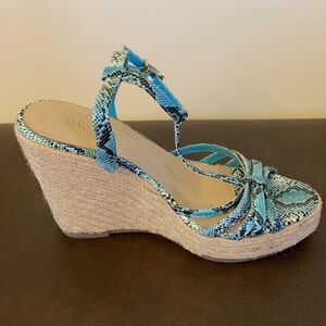 Colin Stuart Platform wedge heel espadrilles sandal size 5.5